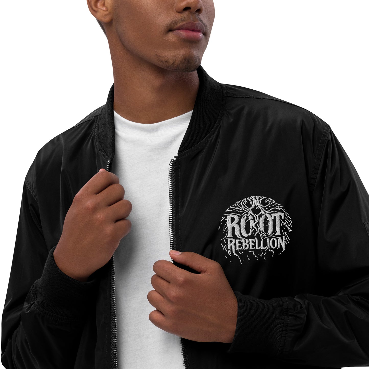 Root Rebellion Embroidered Premium recycled bomber jacket